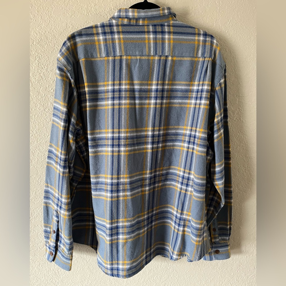 Old Navy Men’s XXL Blue Plaid Heavy Flannel Shacket Cotton EUC Light Jacket Soft - Picture 2 of 7